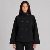 Stand Collar Cropped Trench Coat