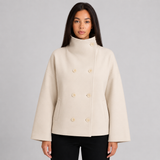Stand Collar Cropped Trench Coat