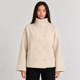 Stand Collar Cropped Trench Coat