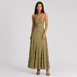 Floral Lace Spaghetti Strap Maxi Dress Women