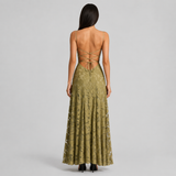 Floral Lace Spaghetti Strap Maxi Dress Women