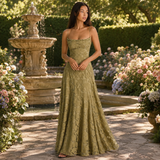 Floral Lace Spaghetti Strap Maxi Dress Women