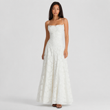Floral Lace Spaghetti Strap Maxi Dress Women