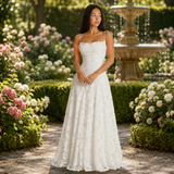 Floral Lace Spaghetti Strap Maxi Dress Women