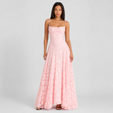 Floral Lace Spaghetti Strap Maxi Dress Women