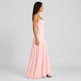 Floral Lace Spaghetti Strap Maxi Dress Women