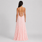 Floral Lace Spaghetti Strap Maxi Dress Women