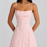 Floral Lace Spaghetti Strap Maxi Dress Women