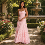 Floral Lace Spaghetti Strap Maxi Dress Women