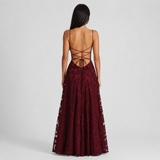 Floral Lace Spaghetti Strap Maxi Dress Women