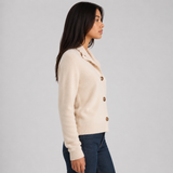 Notched Collar Button-Up Knit Cardigan