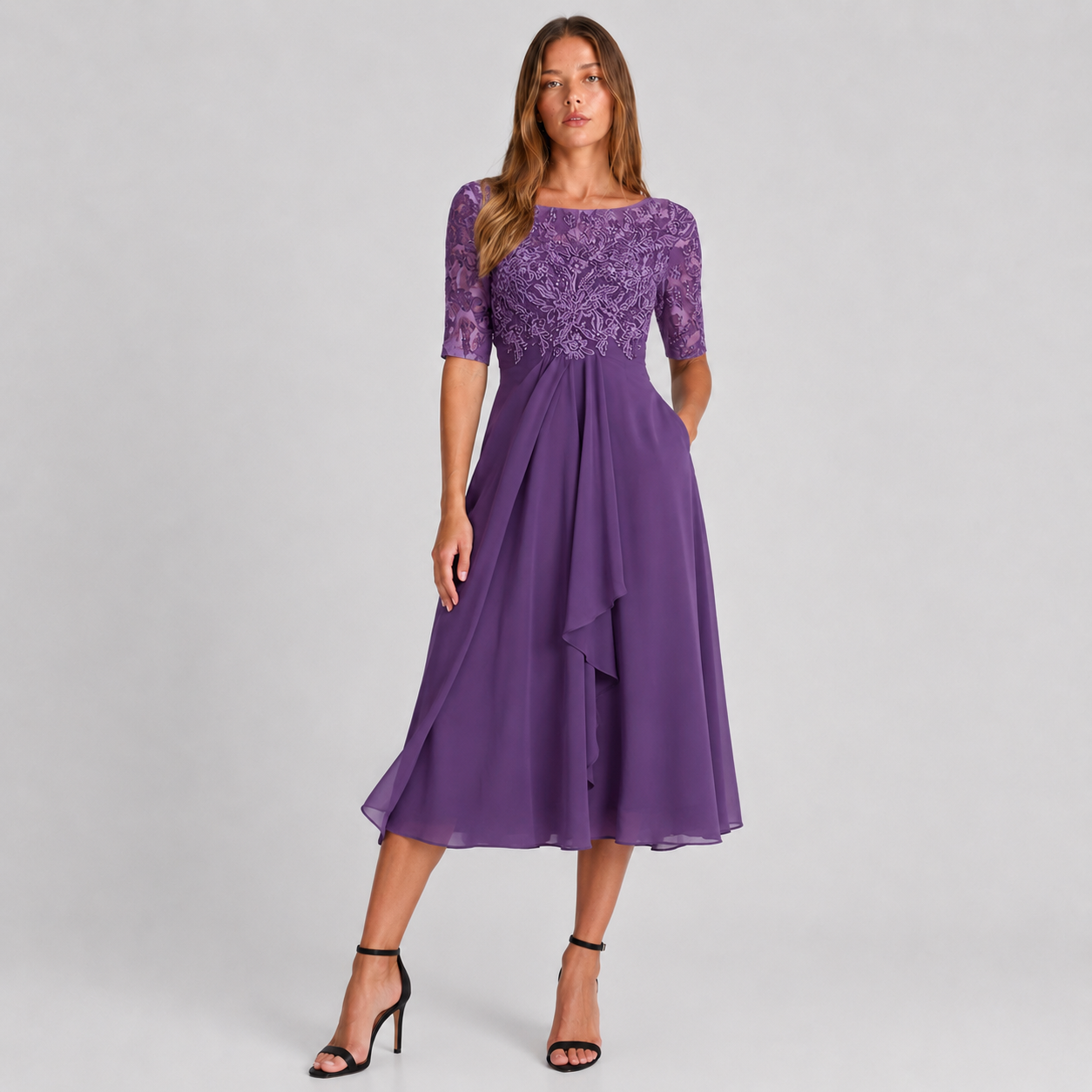 Isabelle | Lace Chiffon Maxi Dress Women Elegant Summer A-Line