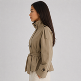 Double-Breasted Trench Jacket with Tie Waist