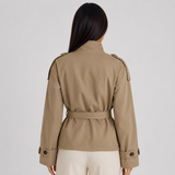Double-Breasted Trench Jacket with Tie Waist