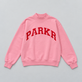 Oversized Varsity Graphic Mock Neck Sweatshirt