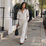Oversized Lounge Set with Quarter-Zip and Wide-Leg Pants