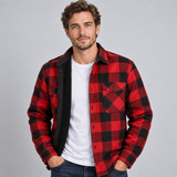Striped Shirt Jacket with Button Front and Flap Pocket