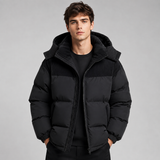 Oversized Hooded Puffer Jacket with Zip Front