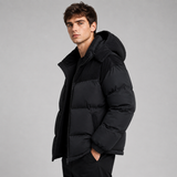 Oversized Hooded Puffer Jacket with Zip Front