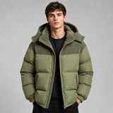 Oversized Hooded Puffer Jacket with Zip Front