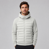 Quilted Puffer Jacket with Hood and Zip Front