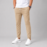 Tapered Leg Trousers with Drawstring Waist