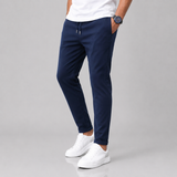 Tapered Leg Trousers with Drawstring Waist
