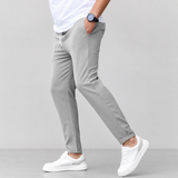 Tapered Leg Trousers with Drawstring Waist