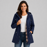 Zip Front Hooded Jacket with Drawstring Waist