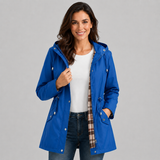 Zip Front Hooded Jacket with Drawstring Waist