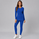 Ribbed Long-Sleeve Knit Top and Leggings Set