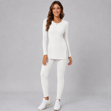 Ribbed Long-Sleeve Knit Top and Leggings Set