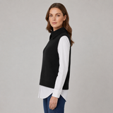 Knit Sleeveless Sweater Vest with Point Collar