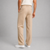 Straight-Leg Pleated Trousers with High Waist