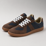 Low-Top Sneakers with Color Block and Round Toe