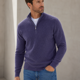 Quarter-Zip Wool-Blend Sweater with Mock Neck