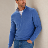 Quarter-Zip Wool-Blend Sweater with Mock Neck