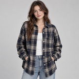 Oversized Plaid Flannel Shirt with Button Front