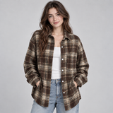 Oversized Plaid Flannel Shirt with Button Front