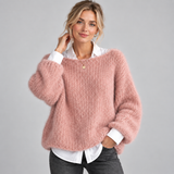 Chunky Knit Sweater with Boat Neck