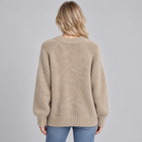 Oversized Knit Sweater with Round Neck