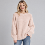 Oversized Knit Sweater with Round Neck