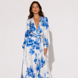 Floral Wrap Maxi Dress with Tie Waist