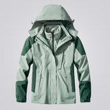 Women's Winter Jacket with Hood and Colour Block Design