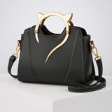 Stitched Top Handle Bag with Shoulder Strap