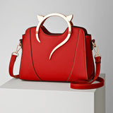 Stitched Top Handle Bag with Shoulder Strap