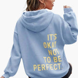 Women's Oversized Graphic Hoodie with Back Slogan Print for Casual Everyday Wear
