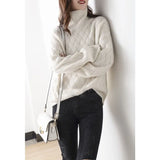 Textured Turtleneck Sweater with Woven Knit
