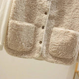 Teddy Fleece V-Neck Vest with Button Front