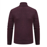 Men's Zip Front Knit Cardigan with Stand Collar